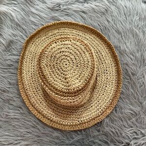 Crochet cottage core Straw Bucket Hat